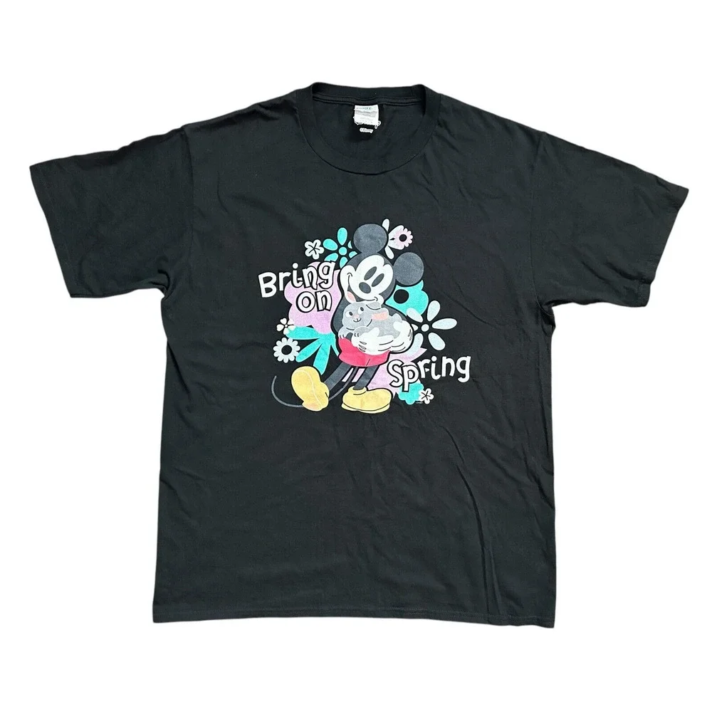 Disney Mickey Mouse with Easter Bunny Rabbit Bring on Spring Shirt Size L